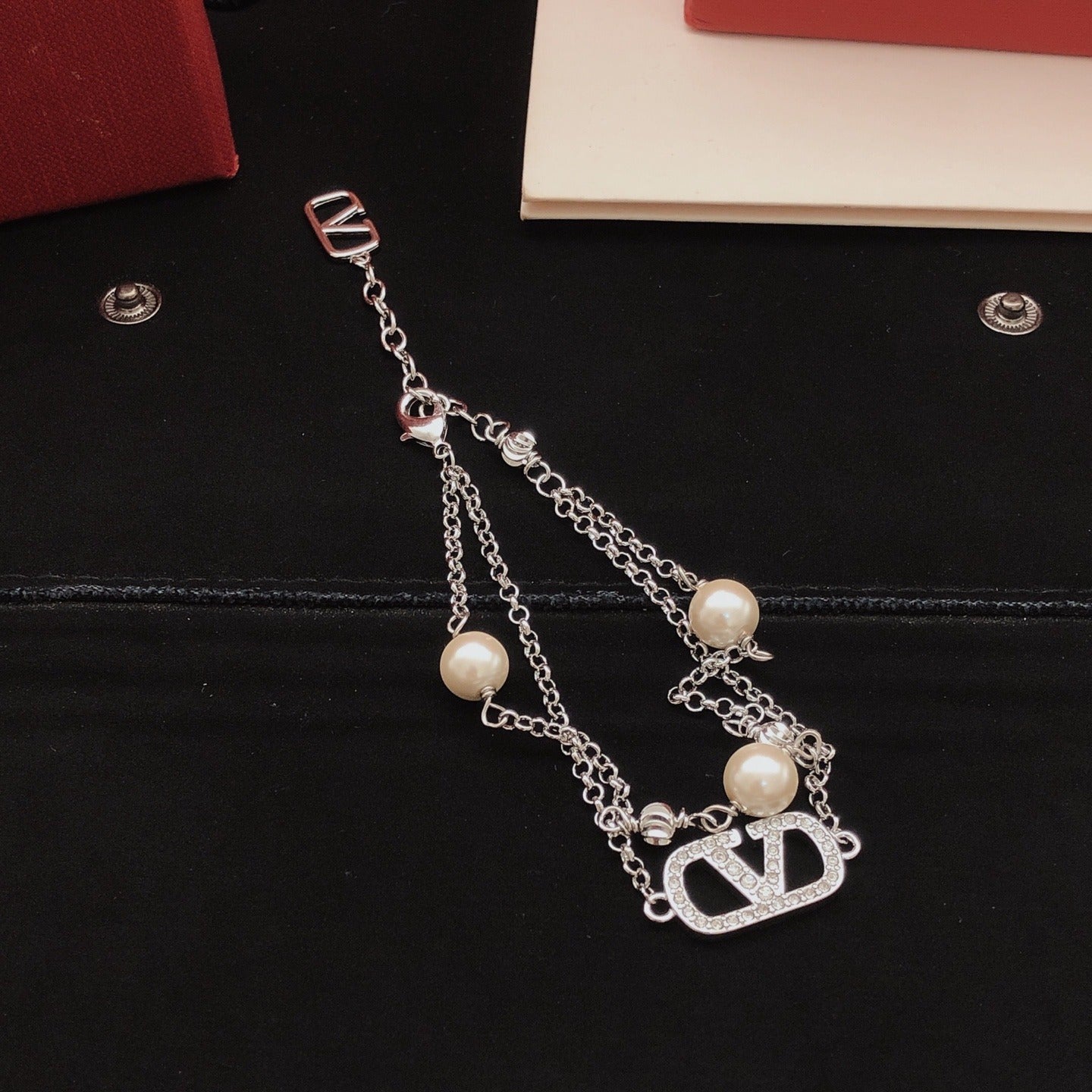 Valentino Brass Pearl Bracelet
