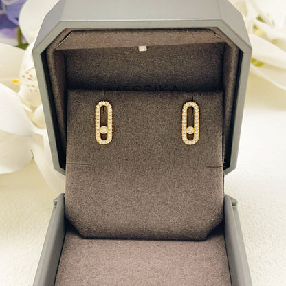 Messika Gold Brass Pave Earrings