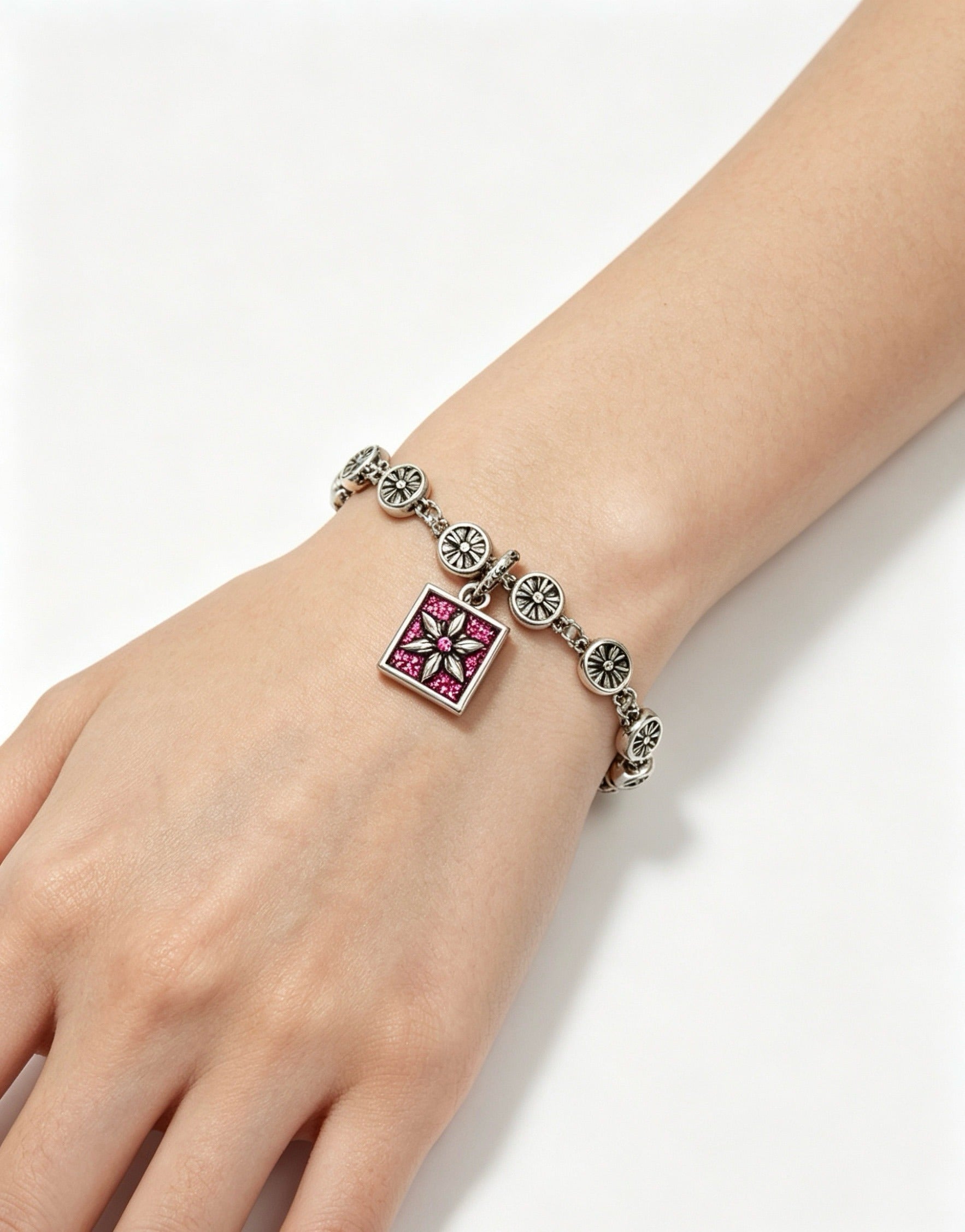 Chrome Hearts Sterling Silver Cross Bracelet
