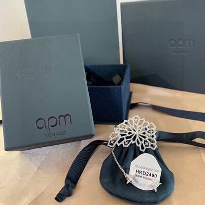 APM Monaco White Openwork Earrings