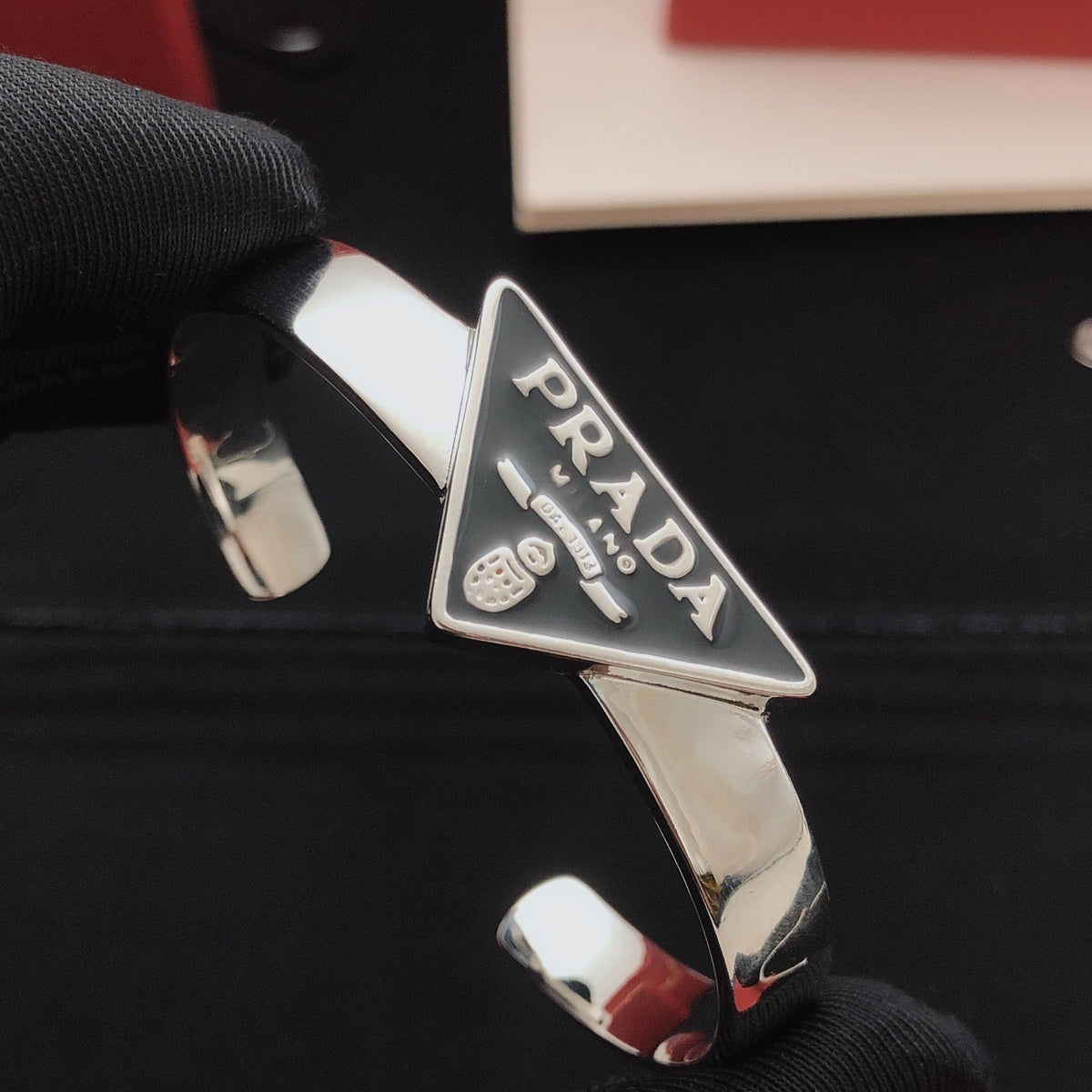 Prada Black Brass Bracelet