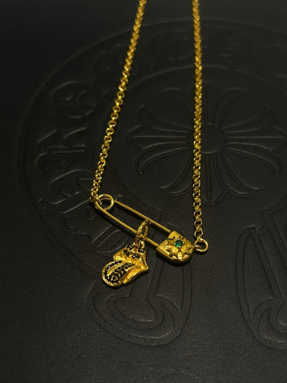 Chrome Hearts Sterling Silver Cross Necklace