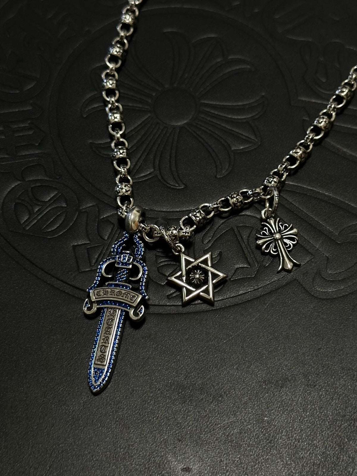 Chrome Hearts Sterling Silver Cross Necklace