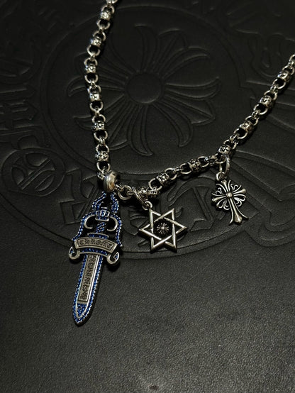 Chrome Hearts Sterling Silver Cross Necklace