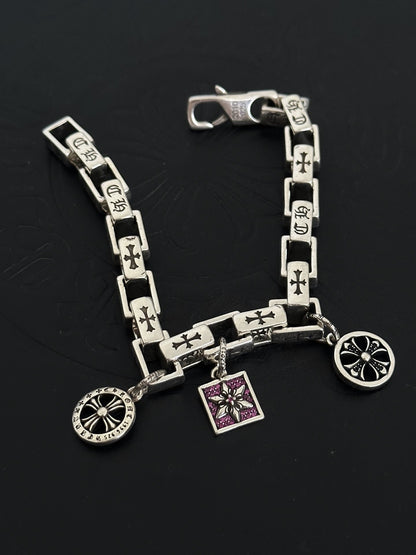 Chrome Hearts Sterling Silver Cross Bracelet