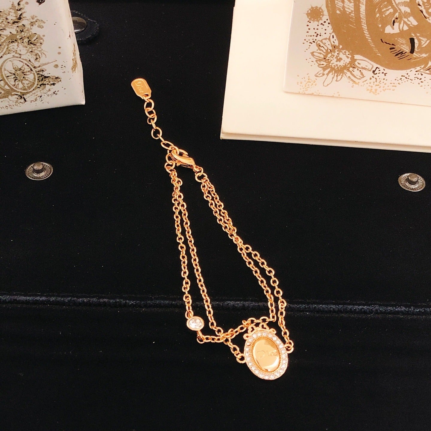 Dior Gold Brass Round Bracelet