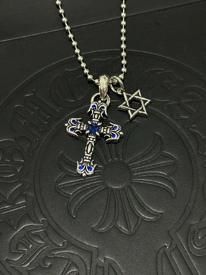 Chrome Hearts Sterling Silver Cross Necklace