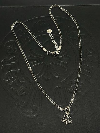 Chrome Hearts Sterling Silver Cross Necklace