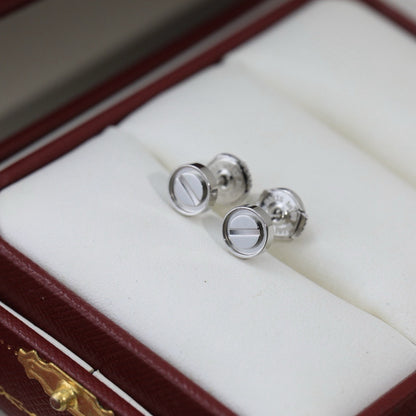 Cartier Sterling Silver Logo Earrings