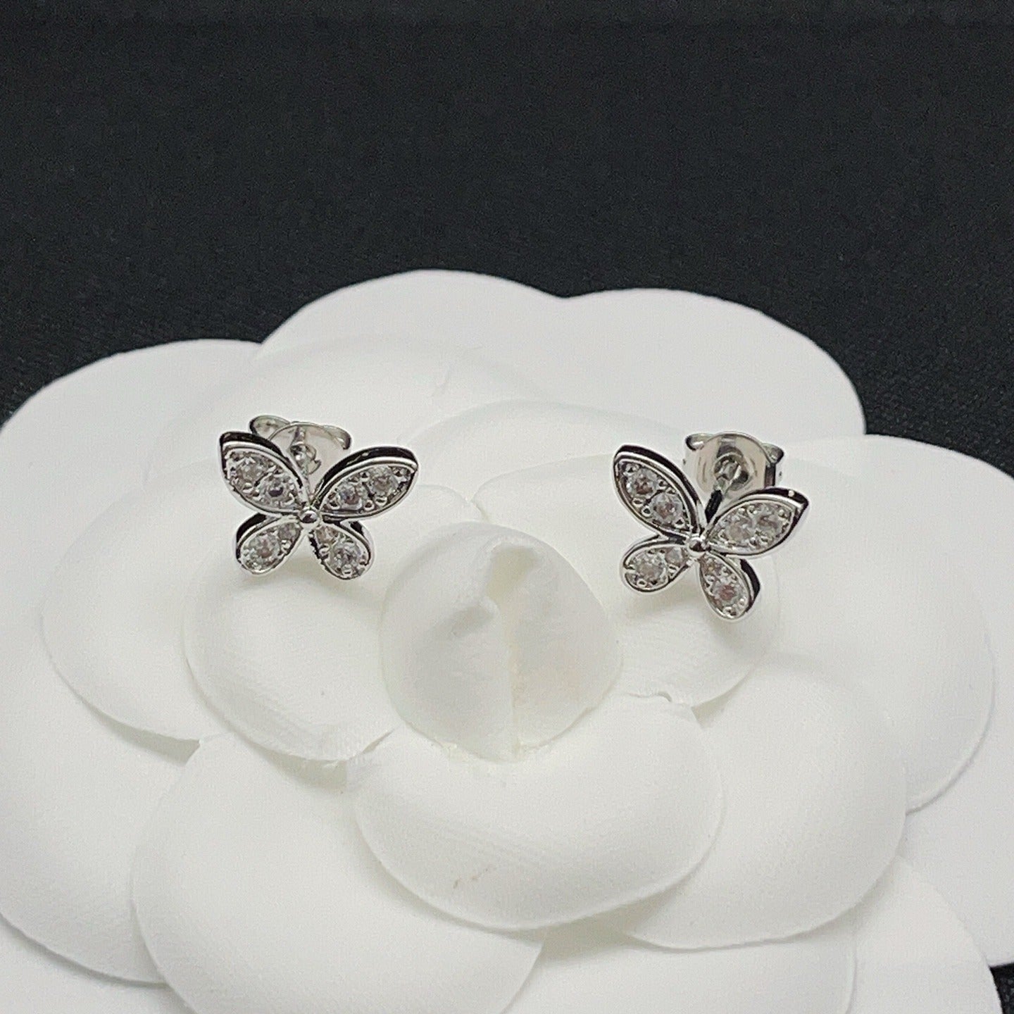 Graff Silver Brass Butterfly Earrings