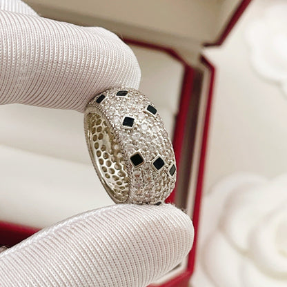 Cartier Silver Brass Leopard-Print Ring