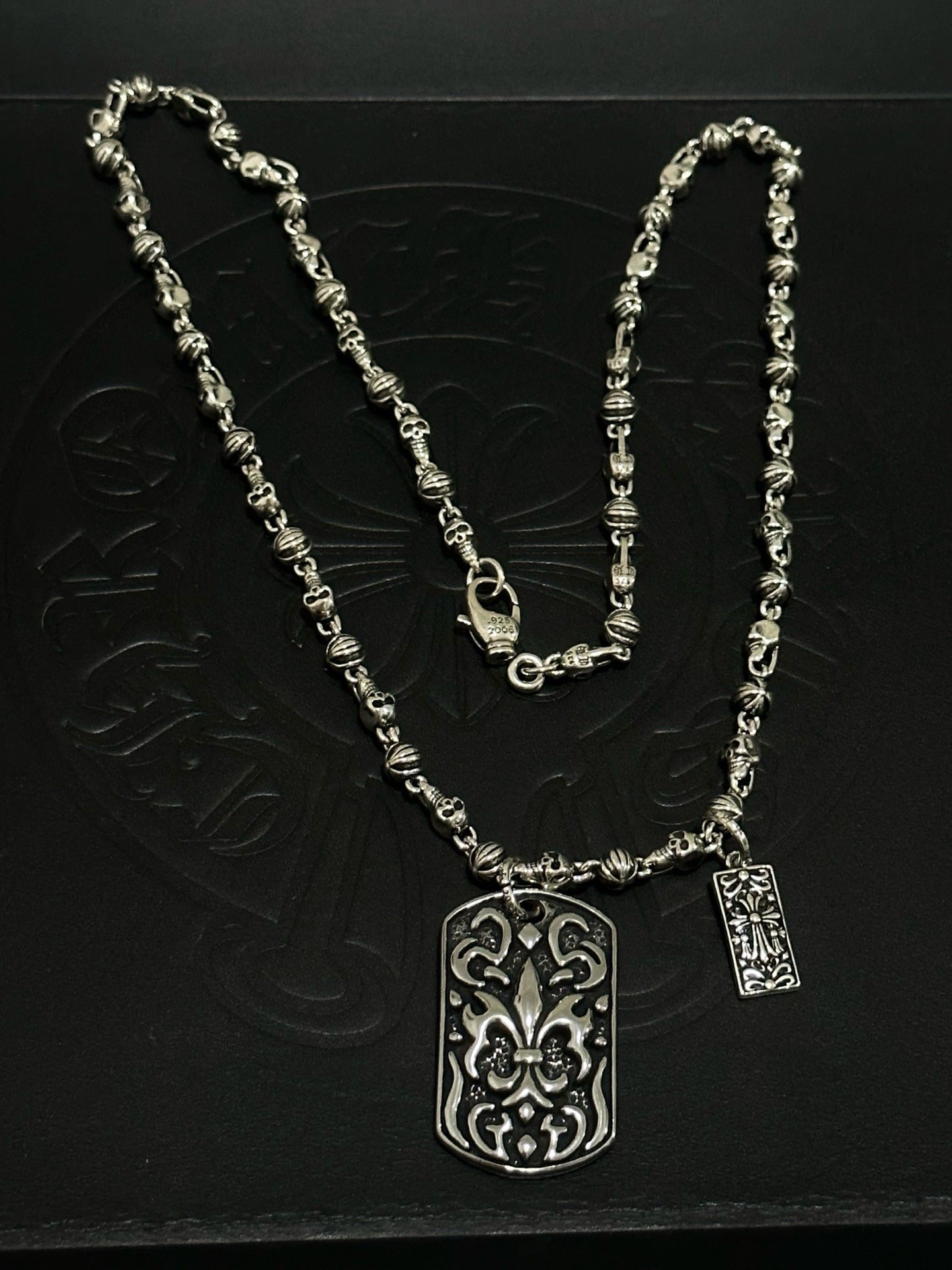 Chrome Hearts Sterling Silver Cross Necklace