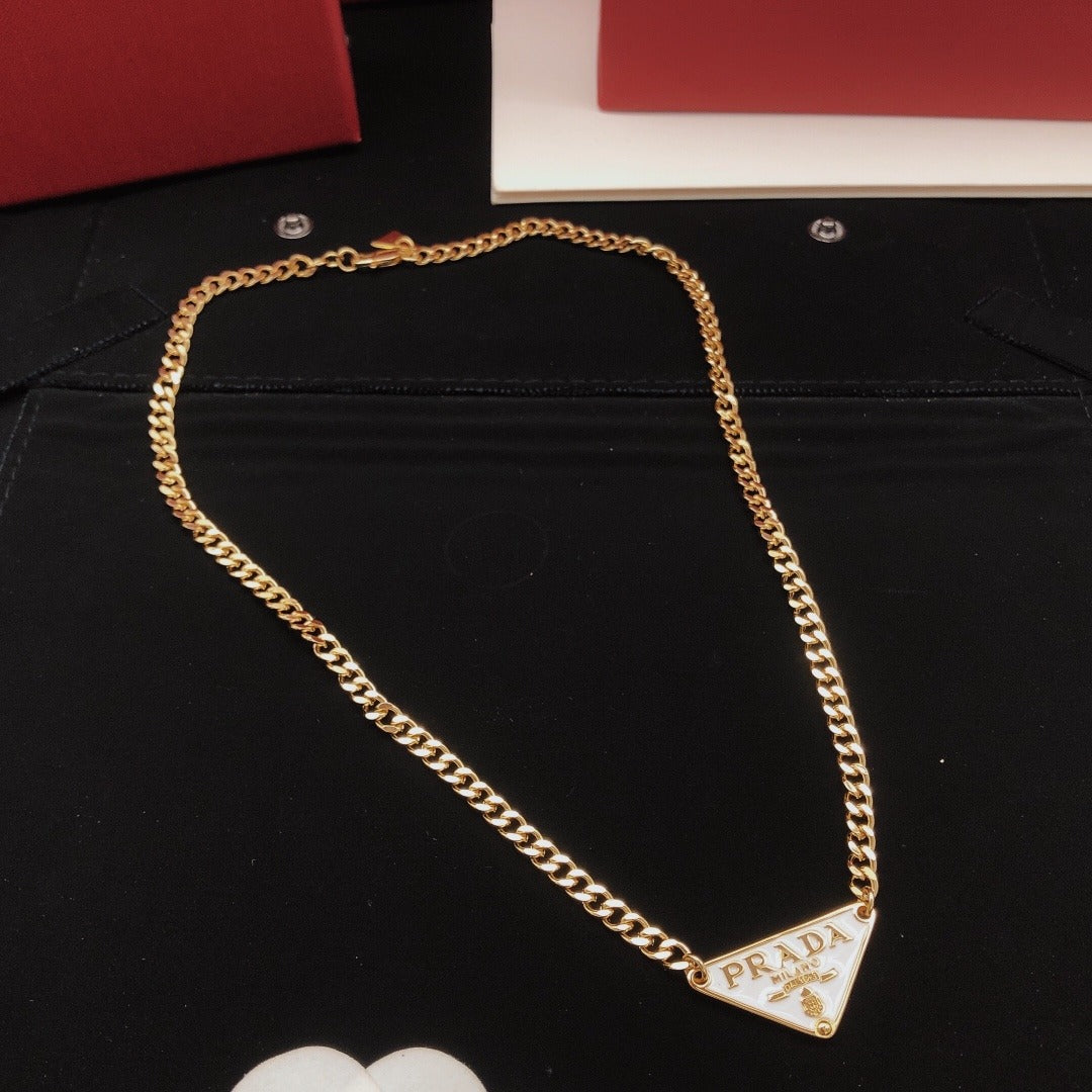 Prada White Brass Necklace