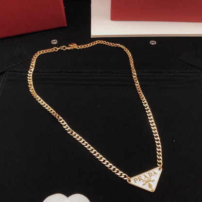 Prada White Brass Necklace