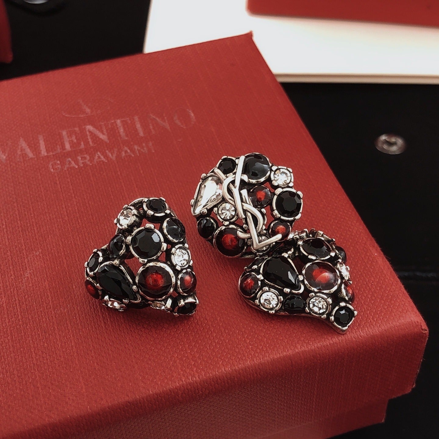 Saint Laurent Brass Heart Earrings