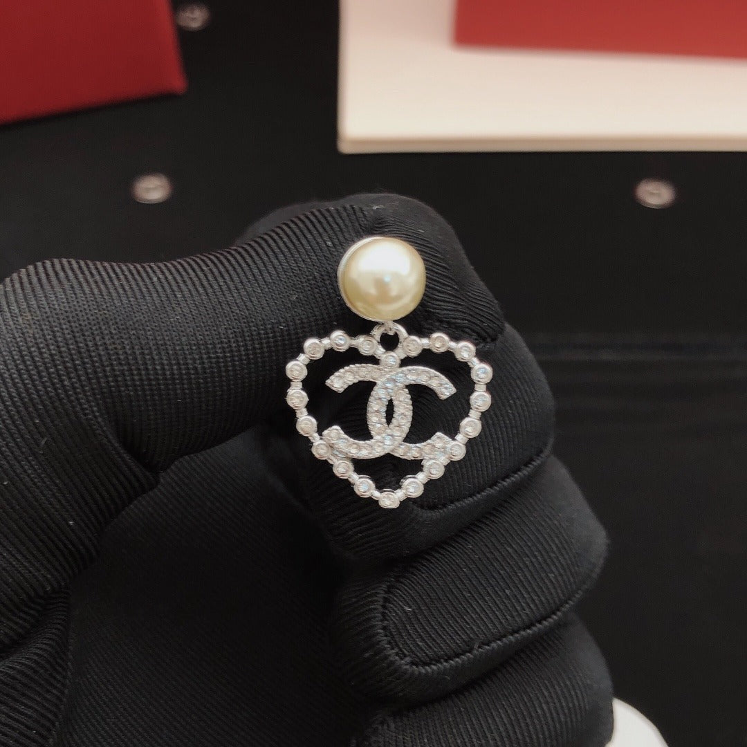 Chanel Brass Heart Earrings