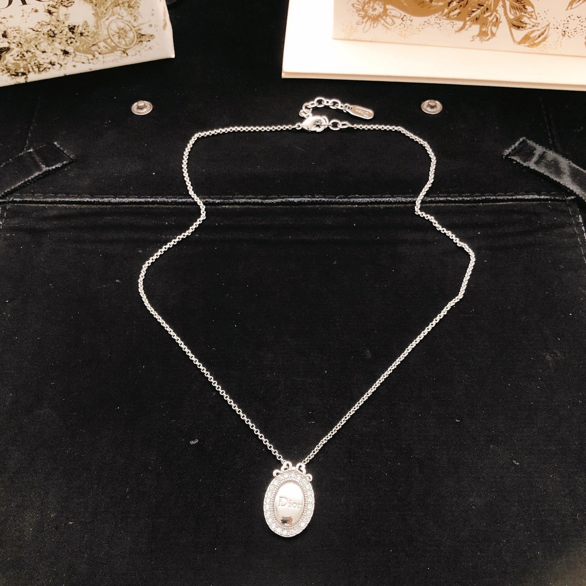 Dior Brass Bow Necklace