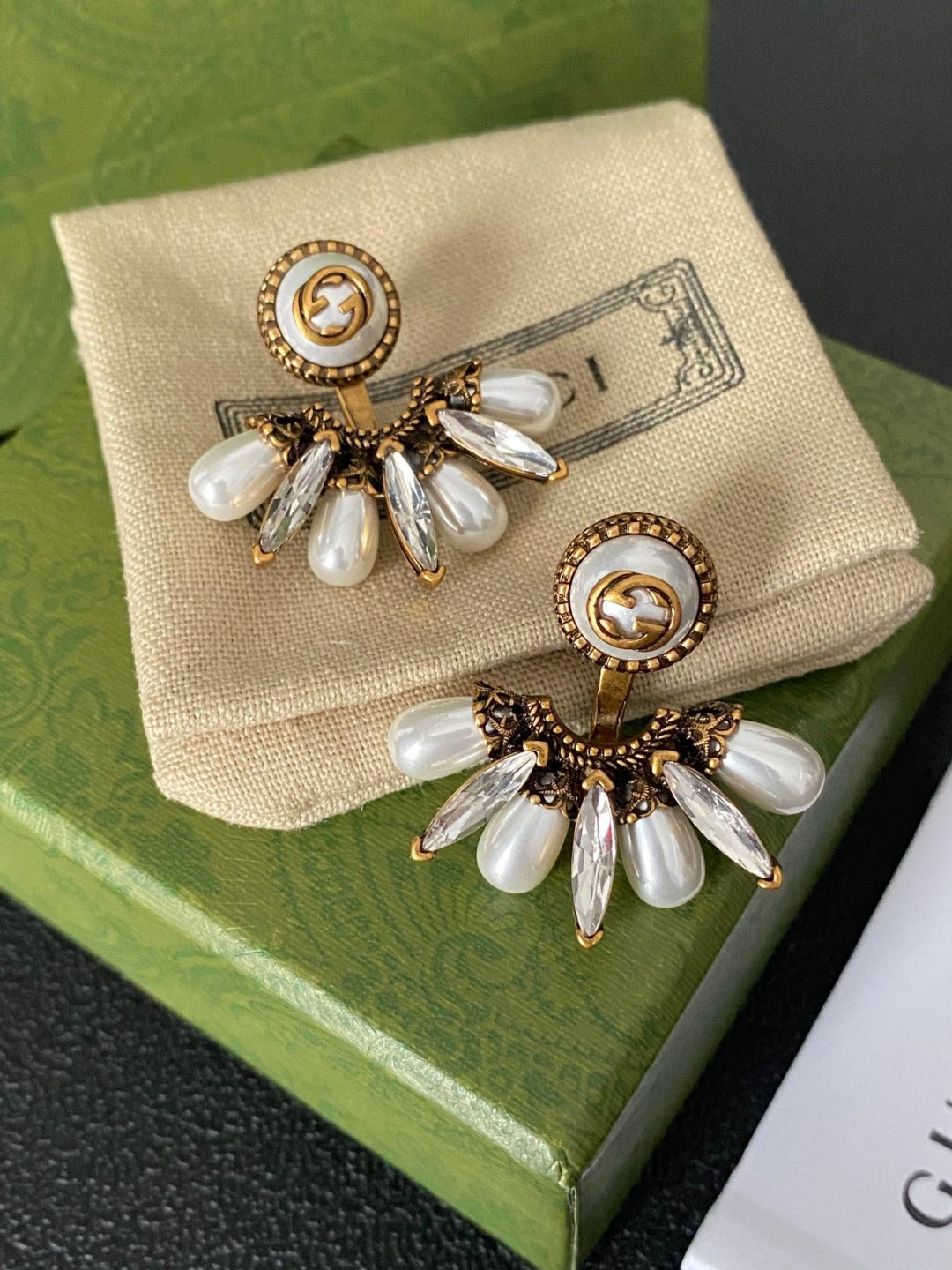 Gucci Brass & Sterling Silver Earrings