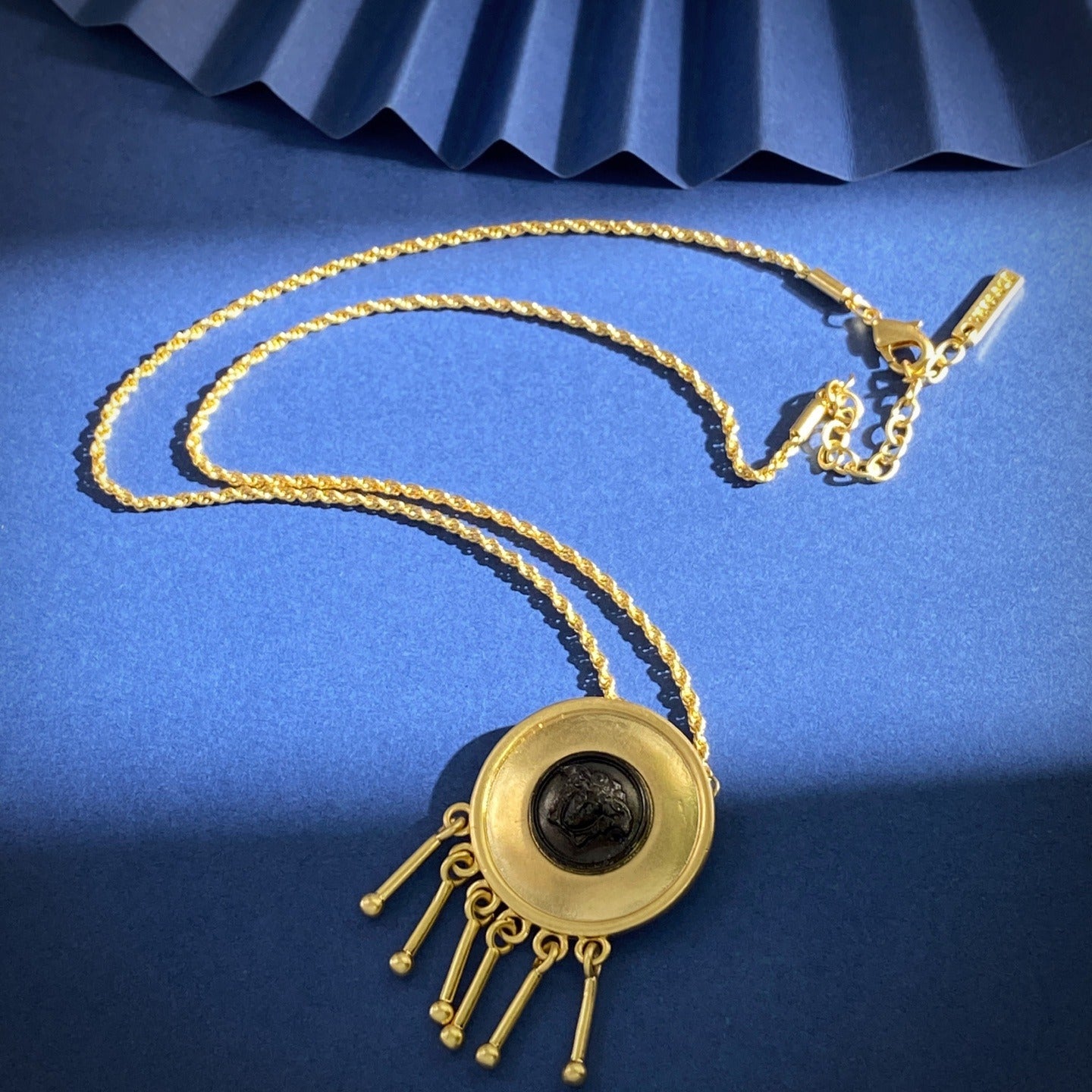 Versace Black Brass Vintage-Finish Necklace