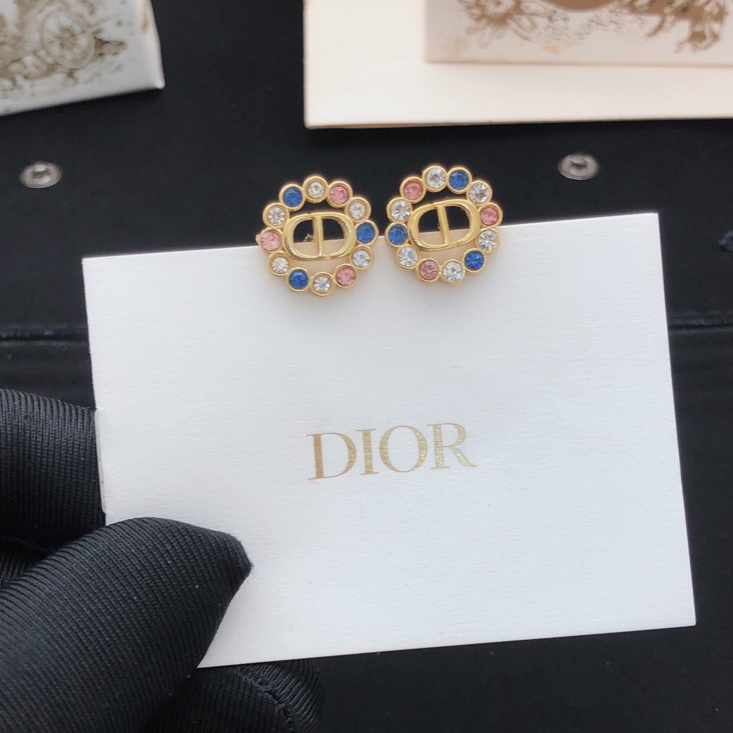 Dior Brass Round Earrings