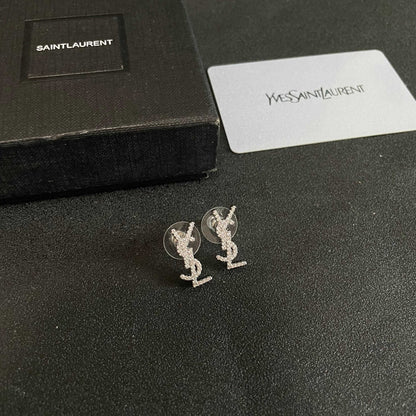 Saint Laurent Sterling Silver Vintage-Finish Earrings