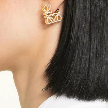 Loewe Brass Logo Earrings