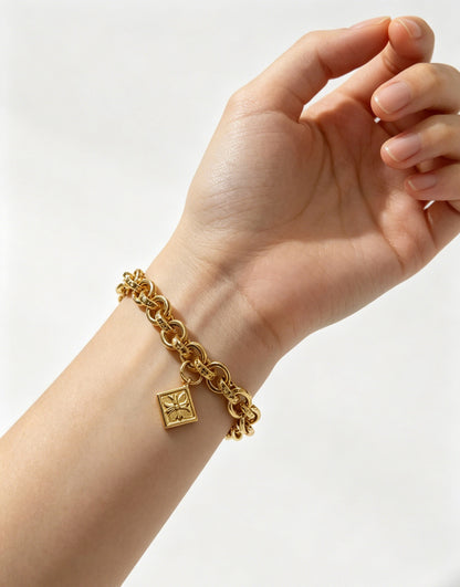 Chrome Hearts Sterling Silver Cross Bracelet