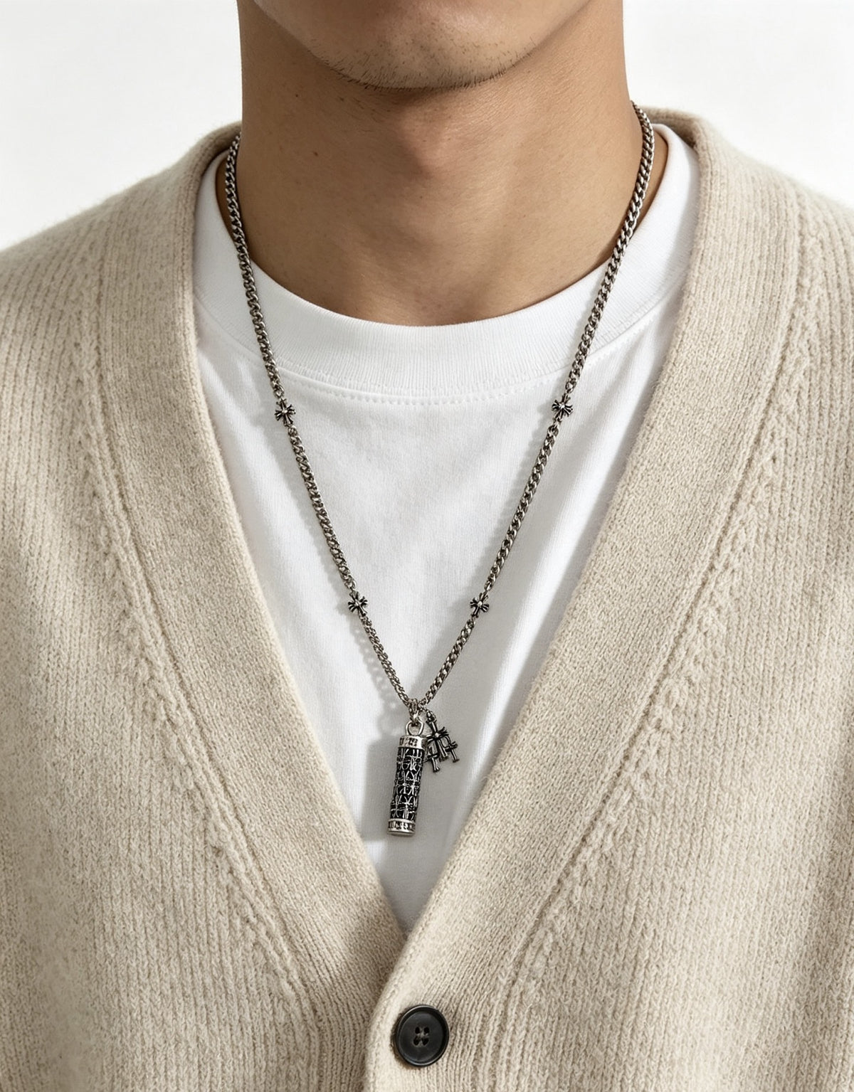Chrome Hearts Sterling Silver Cross Necklace