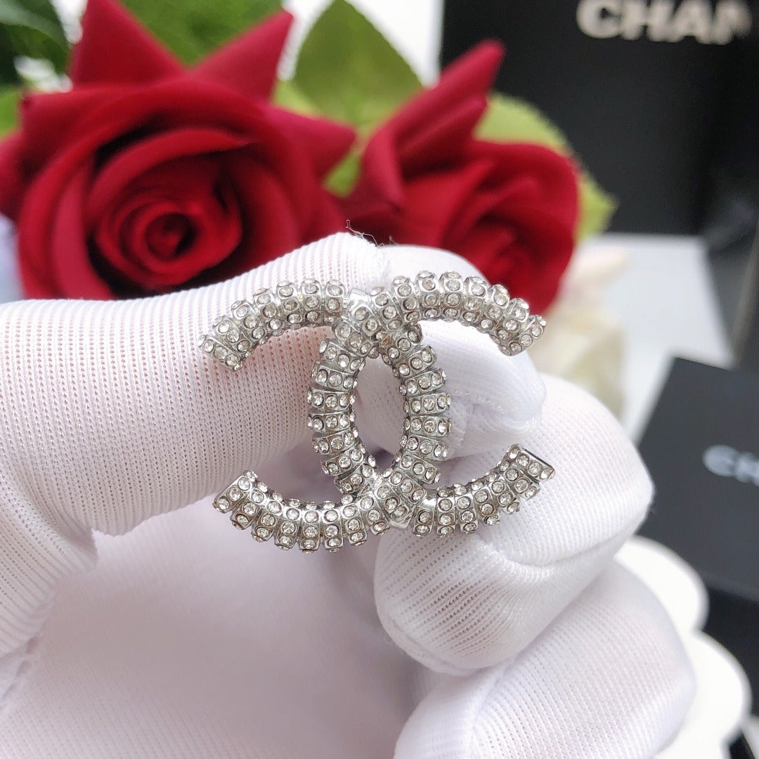 Chanel Silver Brass Earrings