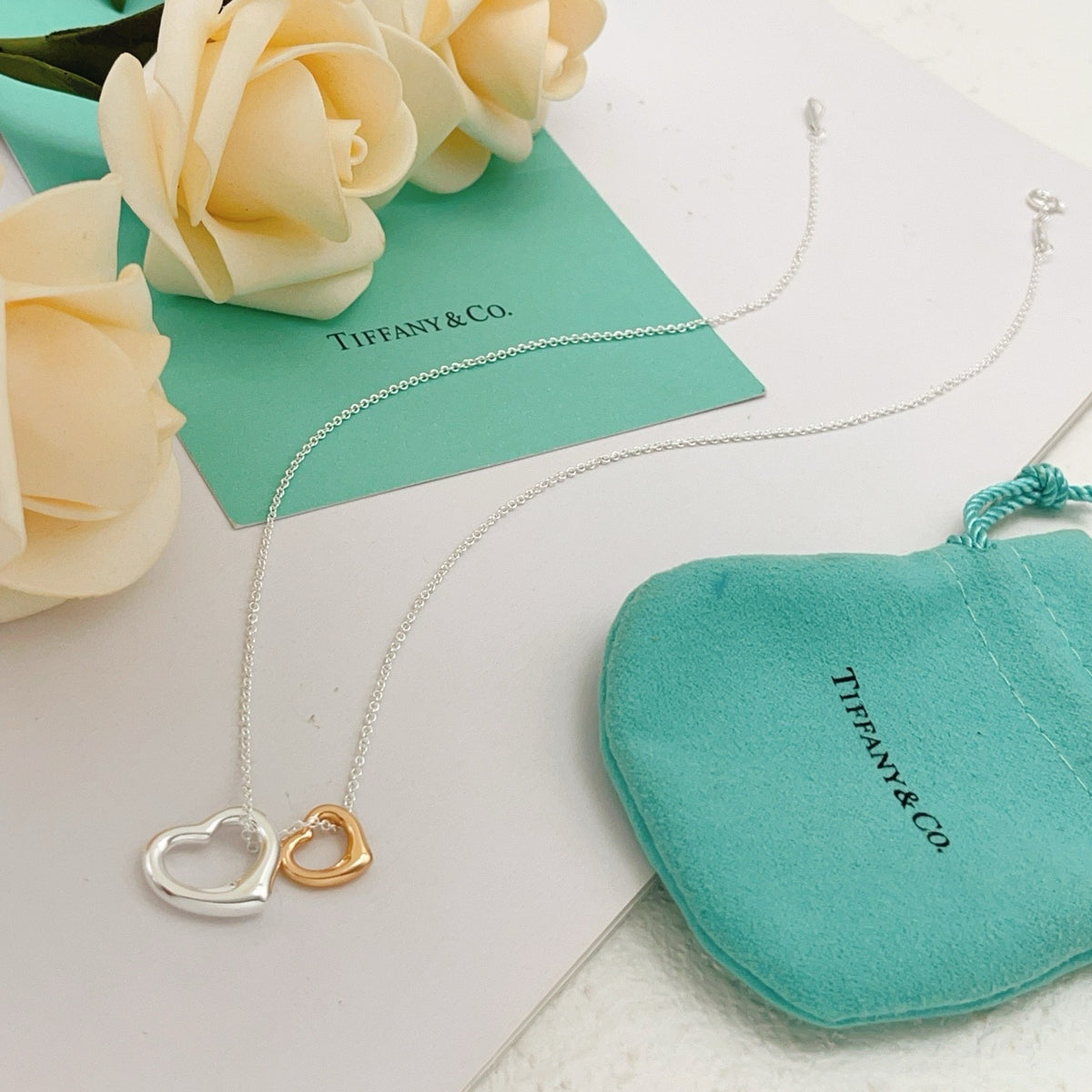 Tiffany & Co. Silver Brass Heart Necklace