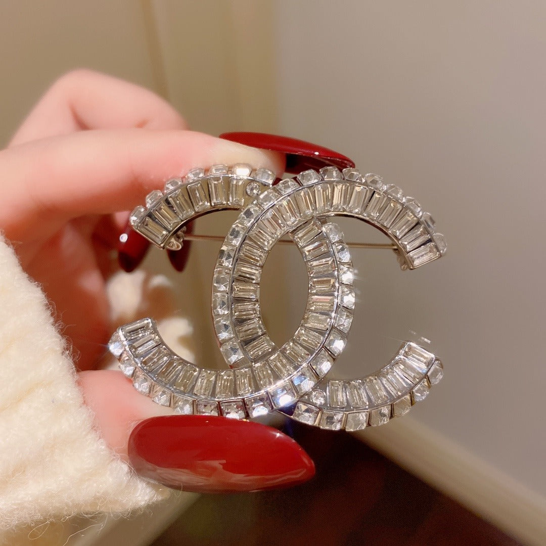 Chanel Brass Rectangular Brooch
