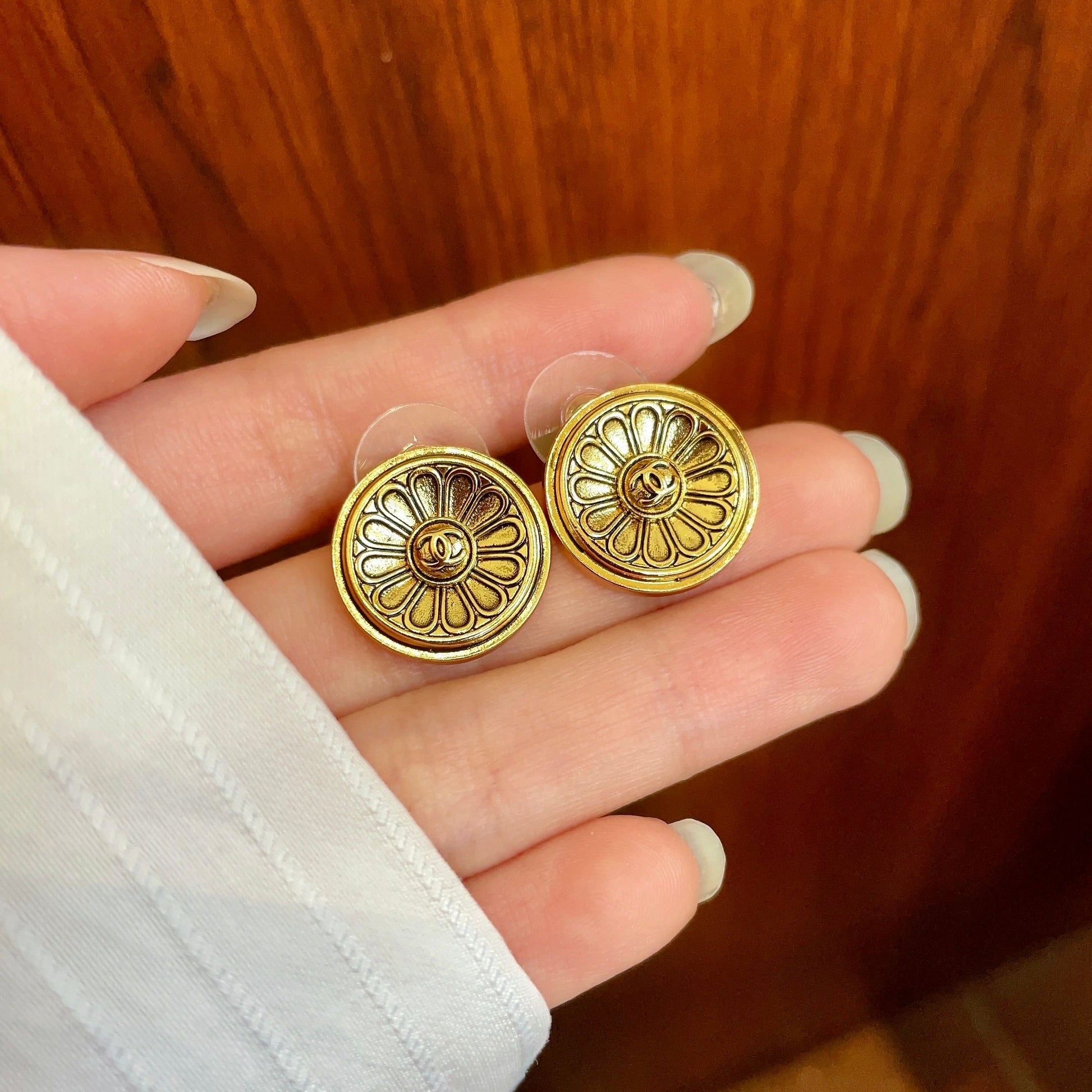 Chanel Vintage-Finish Earrings