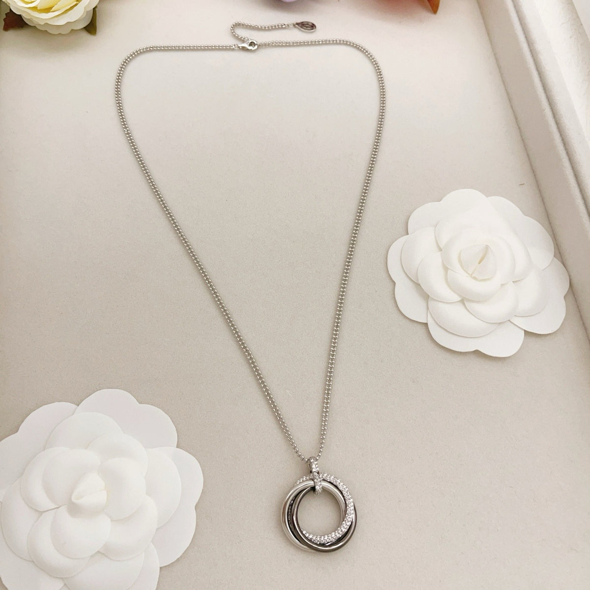 Cartier Silver Brass Colorblock Necklace