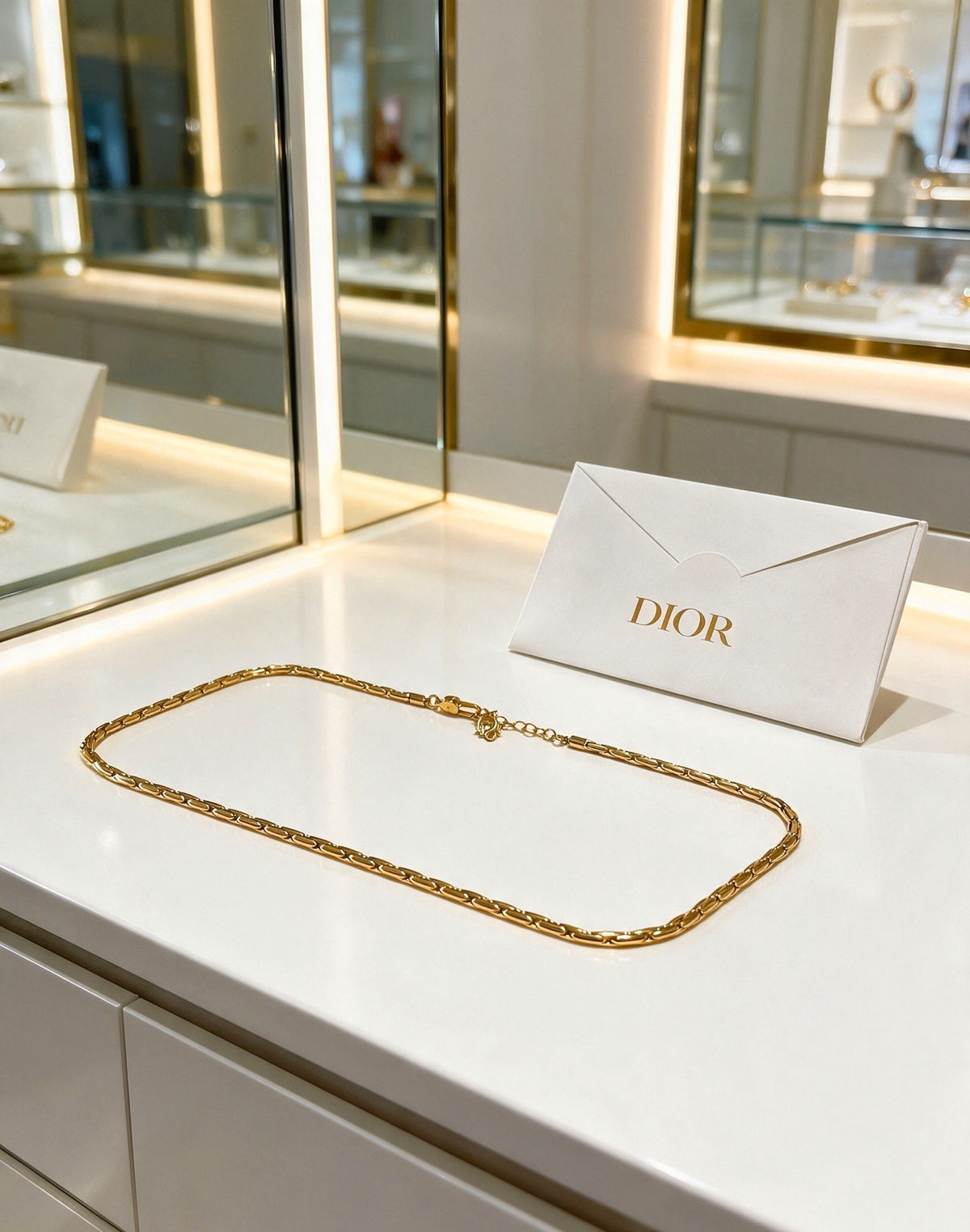 Dior Sterling Silver Chain Necklace