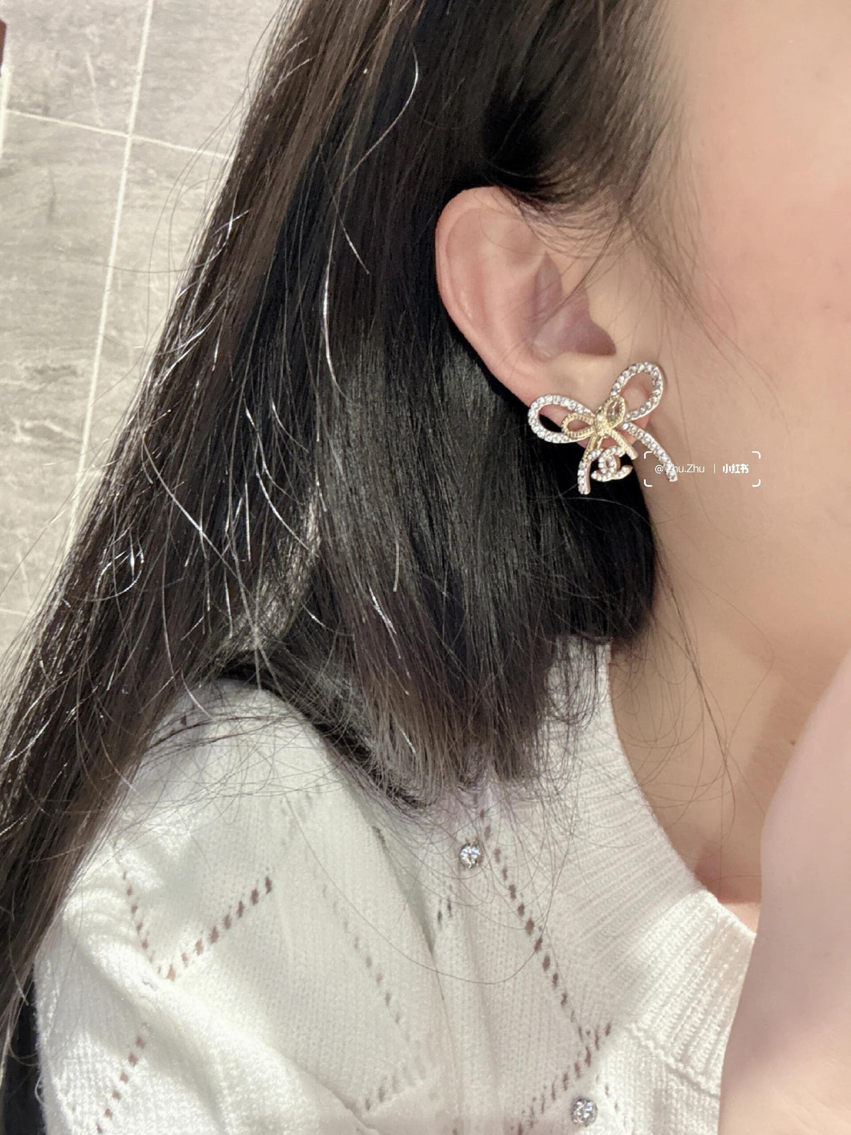 Chanel Brass Bow Earrings