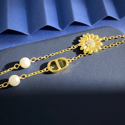 Dior Gold Brass Pearl Bracelet