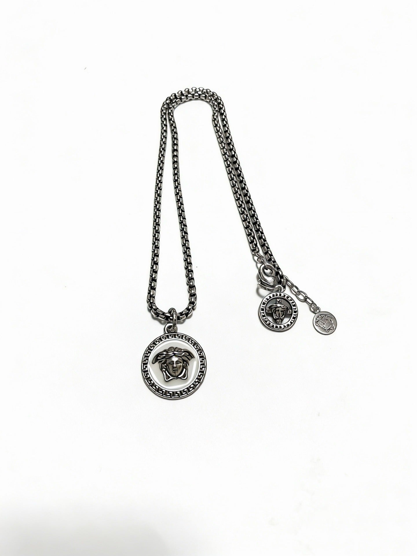 Versace Sterling Silver Chain Necklace