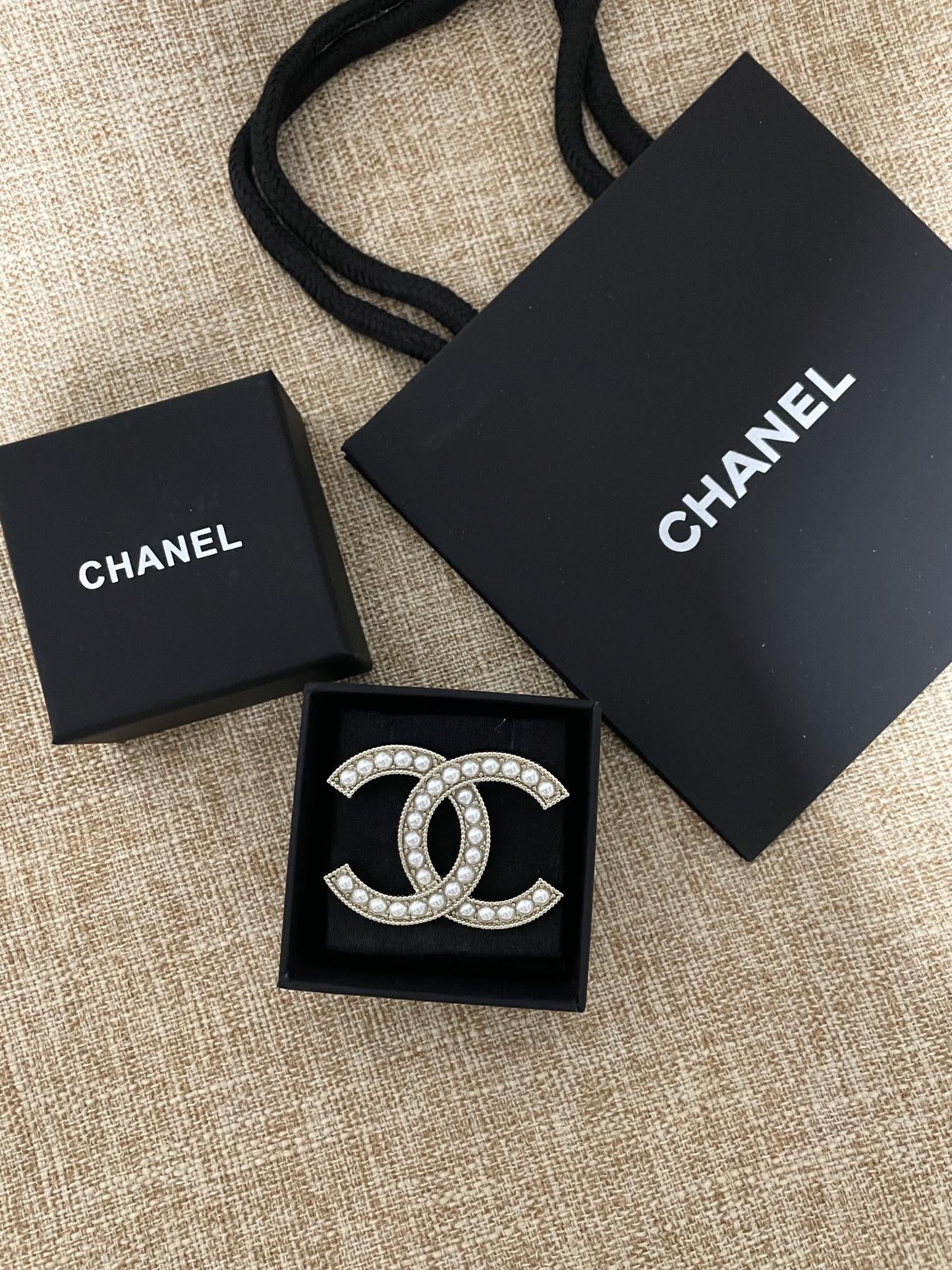 Chanel Brass Pearl Brooch