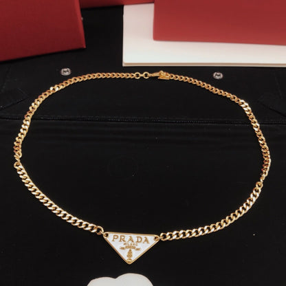 Prada White Brass Necklace