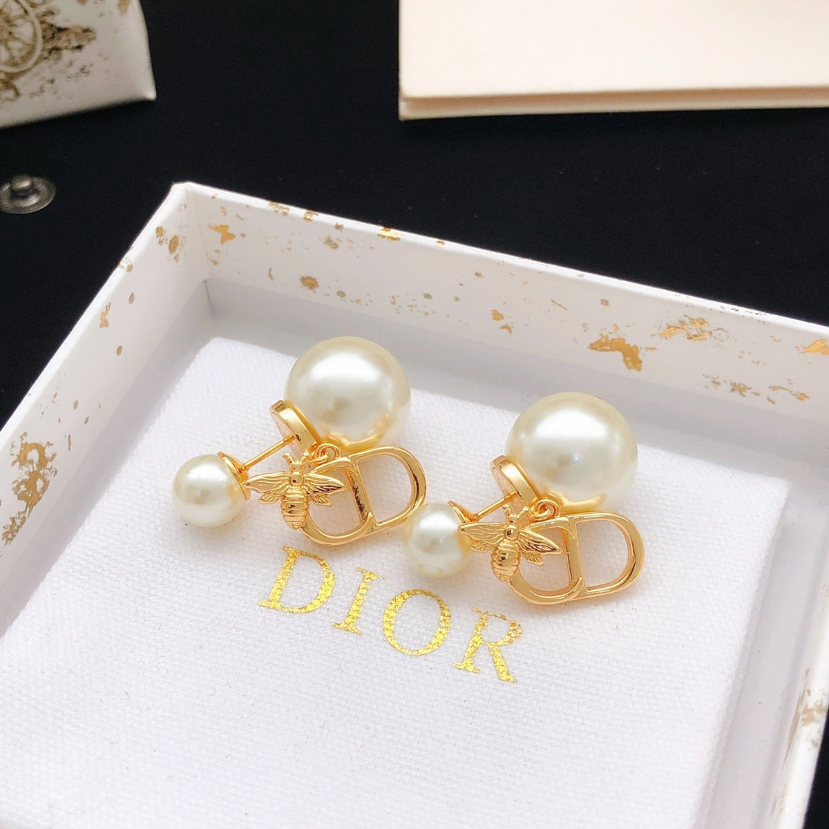 Dior Brass Bee Earrings