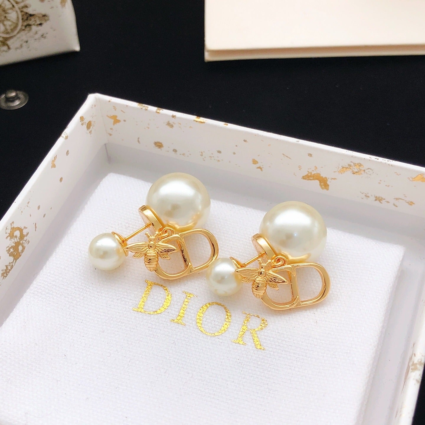 Dior Brass Bee Earrings