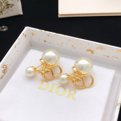 Dior Brass Bee Earrings
