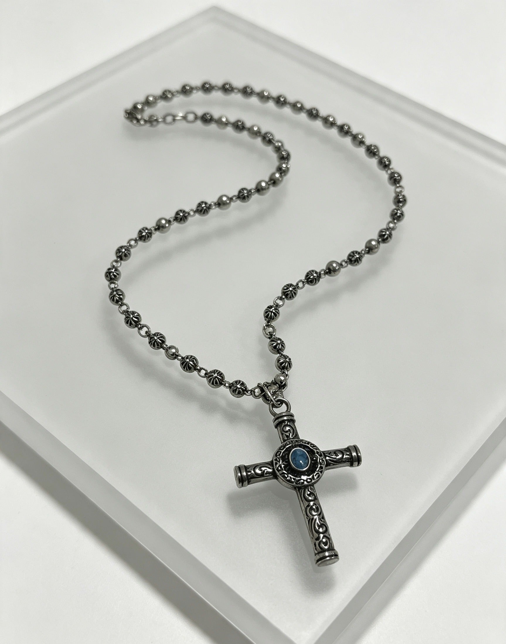 Chrome Hearts Sterling Silver Cross Necklace