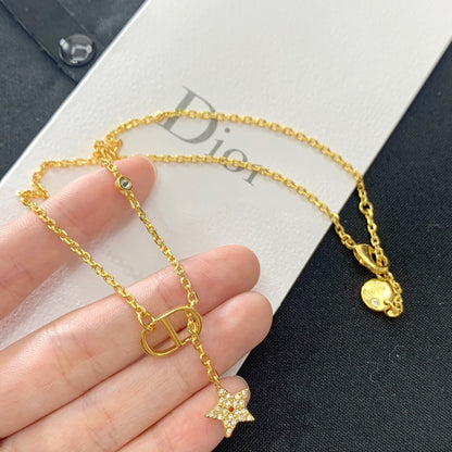 Dior Brass Star Necklace