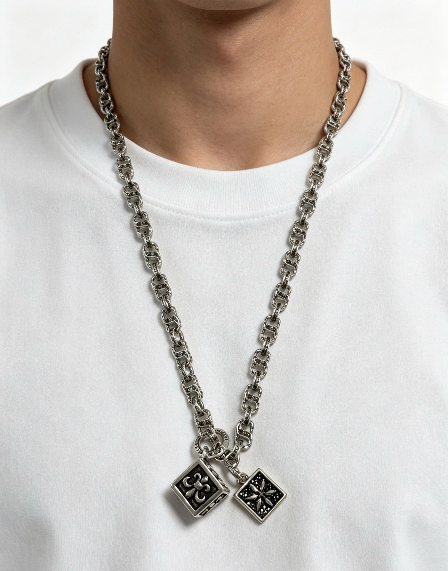 Chrome Hearts Sterling Silver Cross Necklace