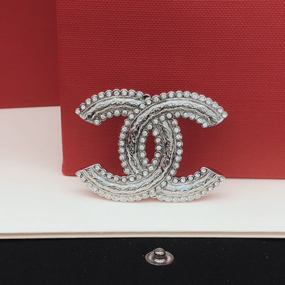 Chanel Silver Brass Brooch
