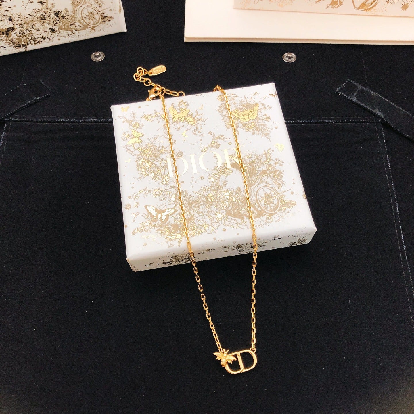 Dior Brass Bee Necklace