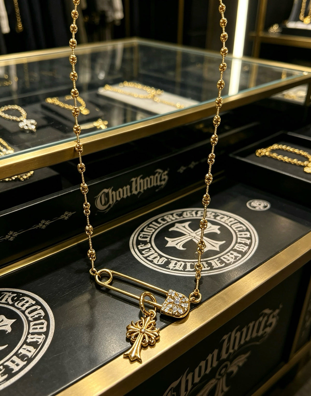 Chrome Hearts Sterling Silver Cross Necklace