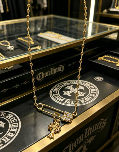 Chrome Hearts Sterling Silver Cross Necklace