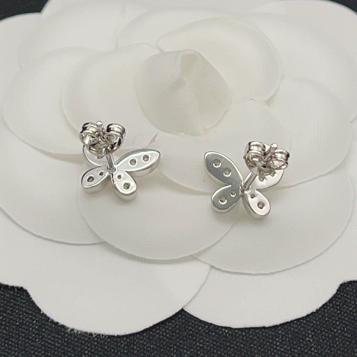 Graff Silver Brass Butterfly Earrings